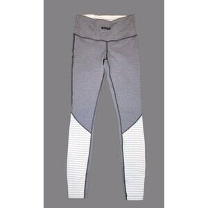 Lululemon Run Under Reversible Leggings Womens 4 Full Length Gray Black Athletic